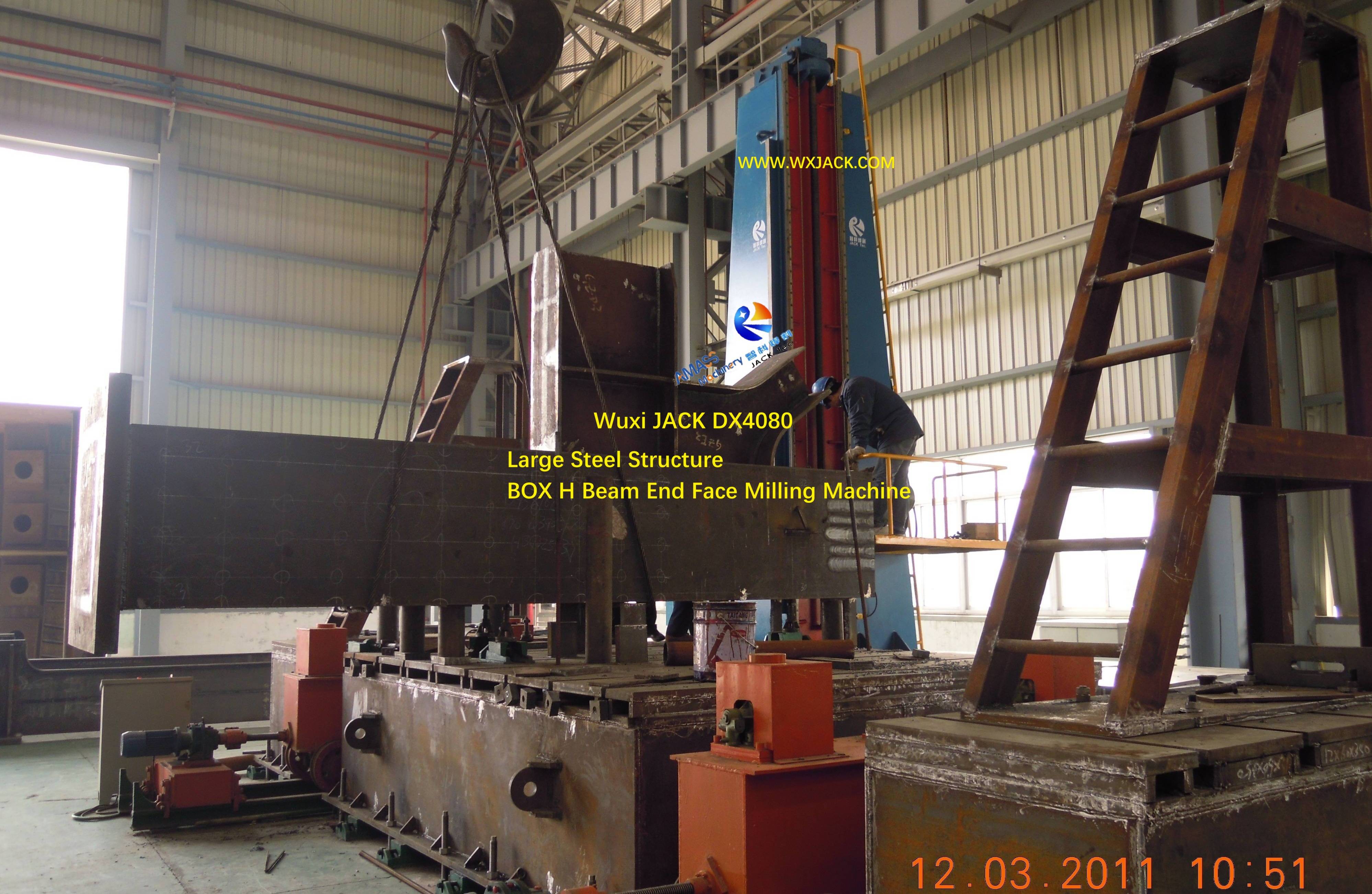 1 Heavy duty Large Steel Structure BOX I H Beam End Face Milling Machine 11