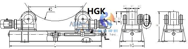 2- Rotador de soldadura-HGK Vista lateral- HLK-2