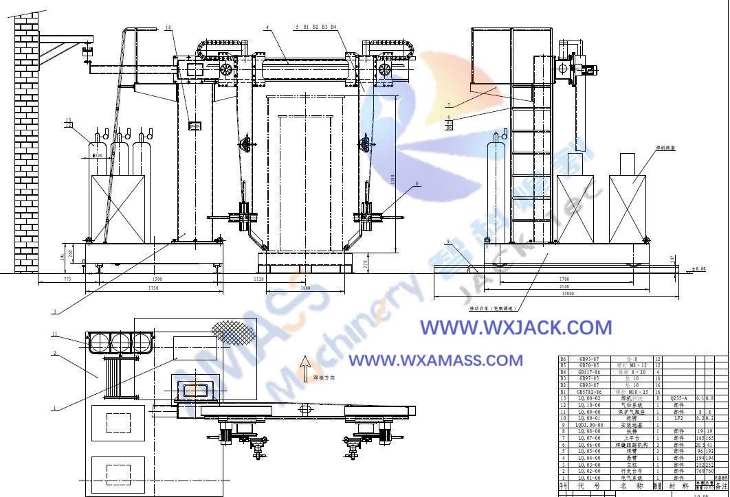 Máquina de soldadura longitudinal de vigas de tubos D