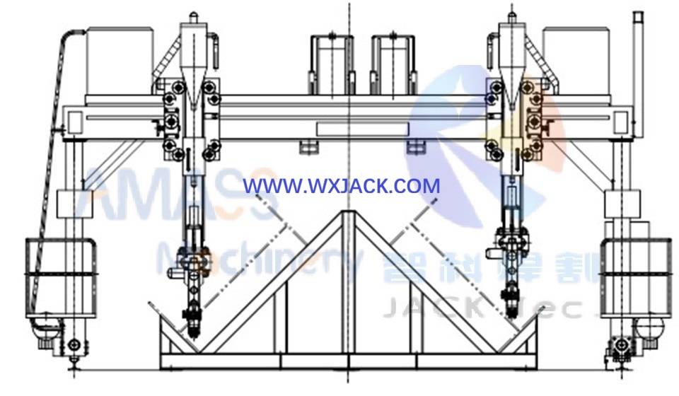 Máquina de soldadura con sierra de pórtico para vigas IH de 2 CAJAS 1