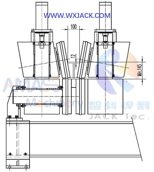 Máquina redondeadora de bordes de bridas de vigas 2 H 3