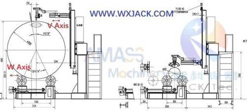Fig12 Máquina cortadora de tubos de acero CNC grande de 7 ejes 13