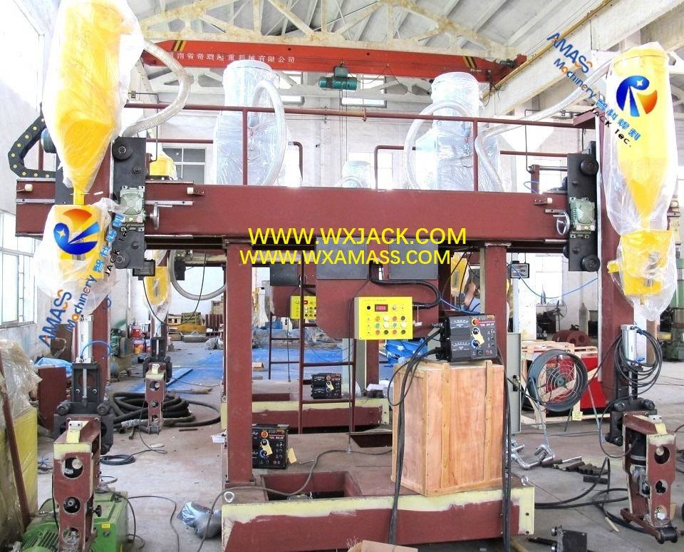 Máquina de soldadura de vigas LHT H con marco en T de producción de piezas de trabajo grandes