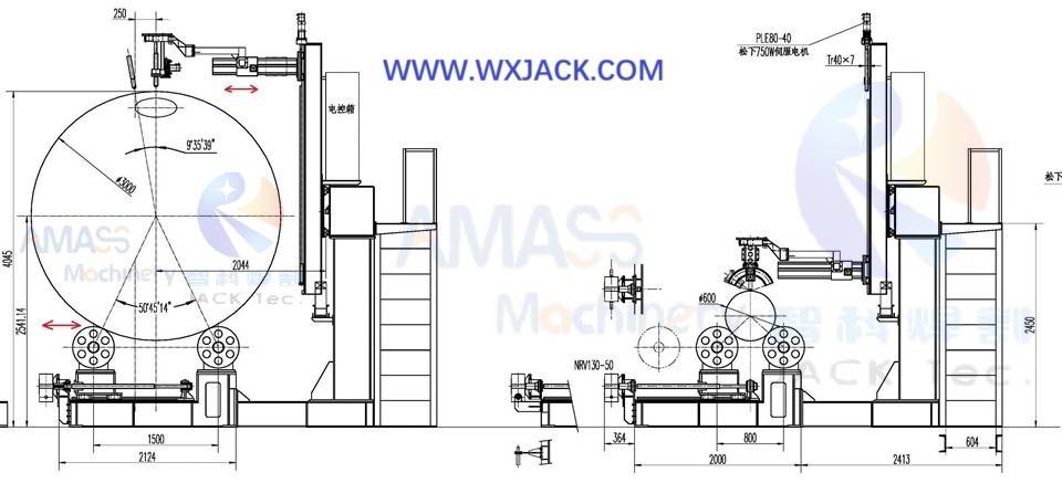5 eje 2500/9 Máquina de corte de tubería CNC de llama y plasma CNC