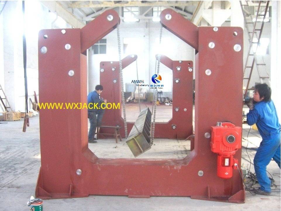 Máquina de volcado de la cadena de trama U doble individual en haz de estructura de acero