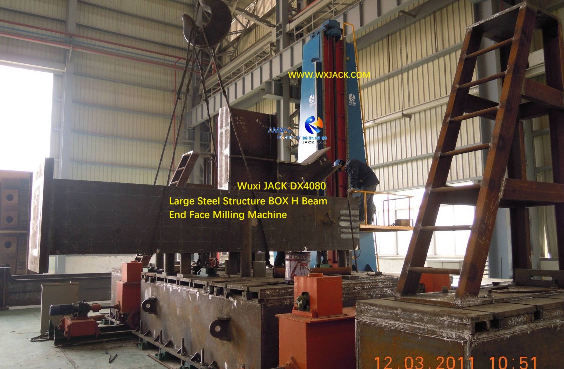 1 Heavy duty Large Steel Structure BOX I H Beam End Face Milling Machine 11