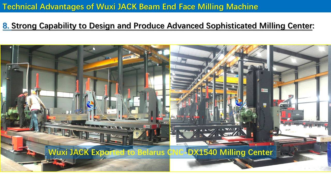 Fresadora frontal CNC de viga CAJA H de estructura de acero 9